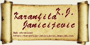 Karanfila Janičijević vizit kartica